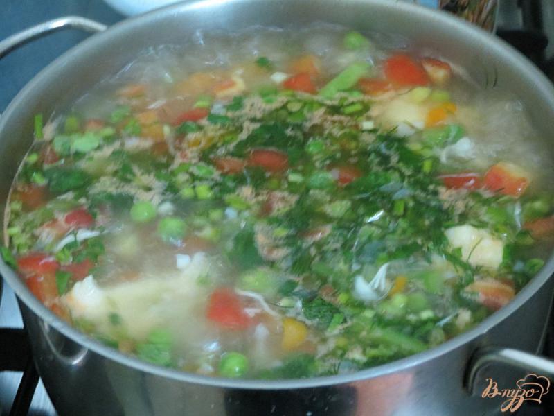 Фото приготовление рецепта: Суп из цветной капусты и помидоров (без зажарки) шаг №7