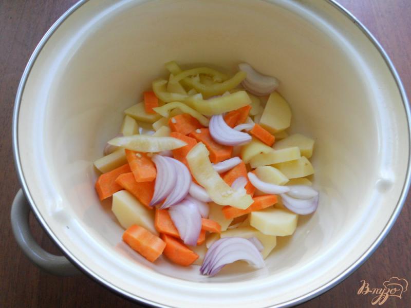 Фото приготовление рецепта: Овощной суп с гречкой шаг №2