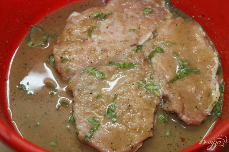 Фото приготовление рецепта: Свиная вырезка в соево - горчичном маринаде на овощной подушке шаг №2