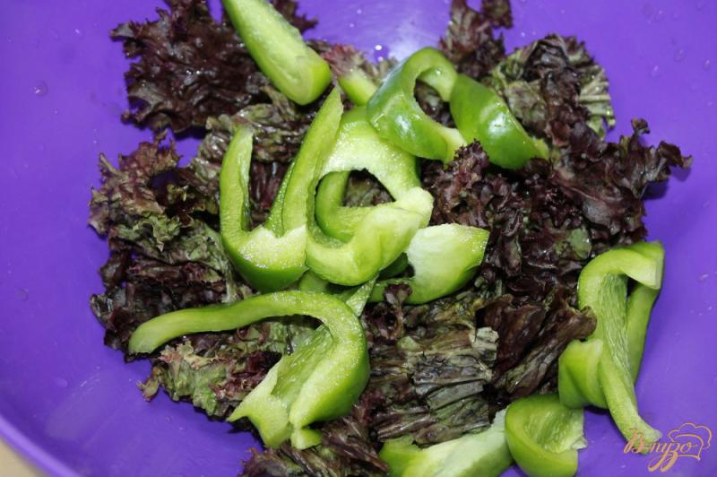 Фото приготовление рецепта: Салат с свиным балыком, овощами и моцареллой шаг №2