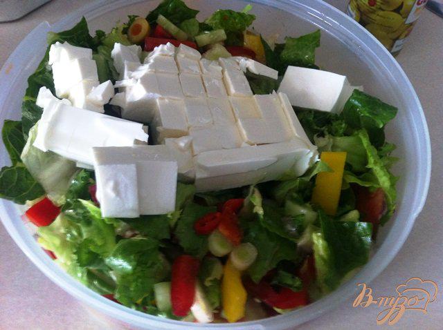 Фото приготовление рецепта: Овощной салат с брынзой шаг №6