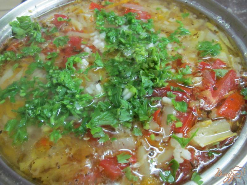 Фото приготовление рецепта: Слоенный овощной суп шаг №9