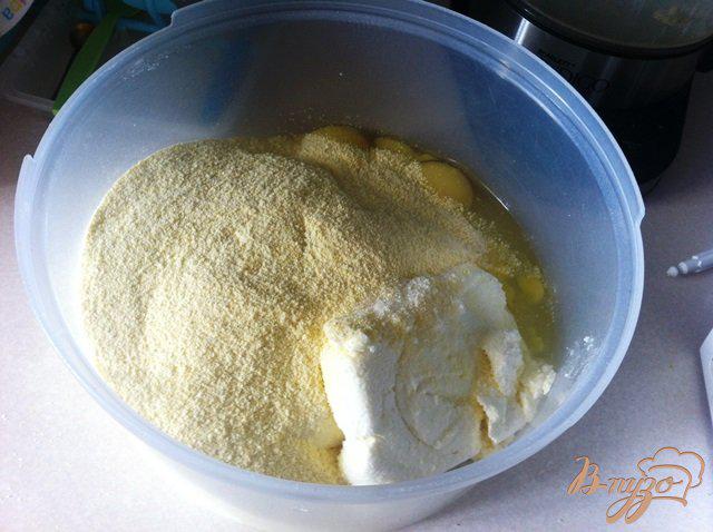 Фото приготовление рецепта: Творожная запеканка с кукурузной кашей шаг №1