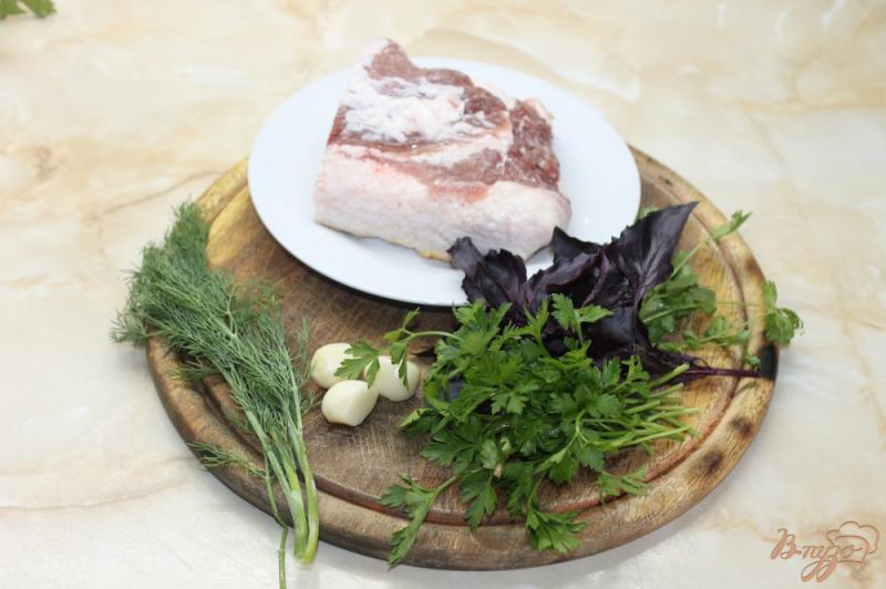 Фото приготовление рецепта: Сало из прорезью мяса маринованное в пряных травах и чесноке шаг №1