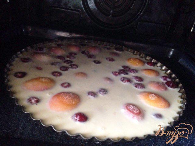 Фото приготовление рецепта: Клафути с абрикосами и вишней шаг №3