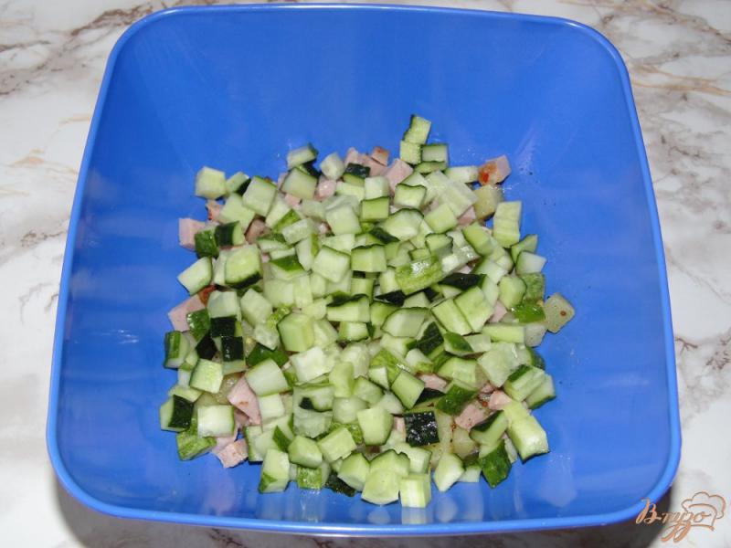 Фото приготовление рецепта: Картофельный салат с бужениной и нутом шаг №4