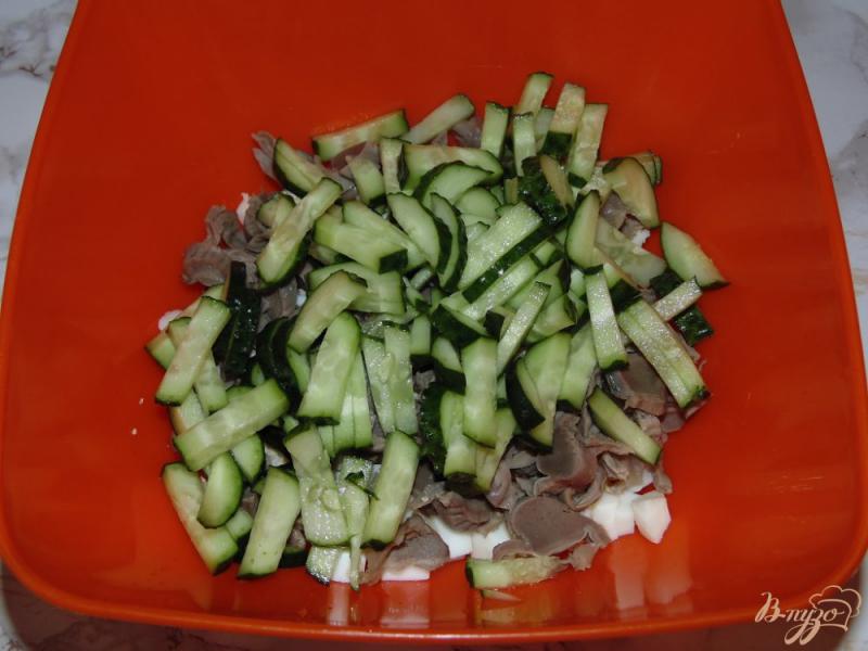 Фото приготовление рецепта: Картофельный салат с куриными желудками шаг №5