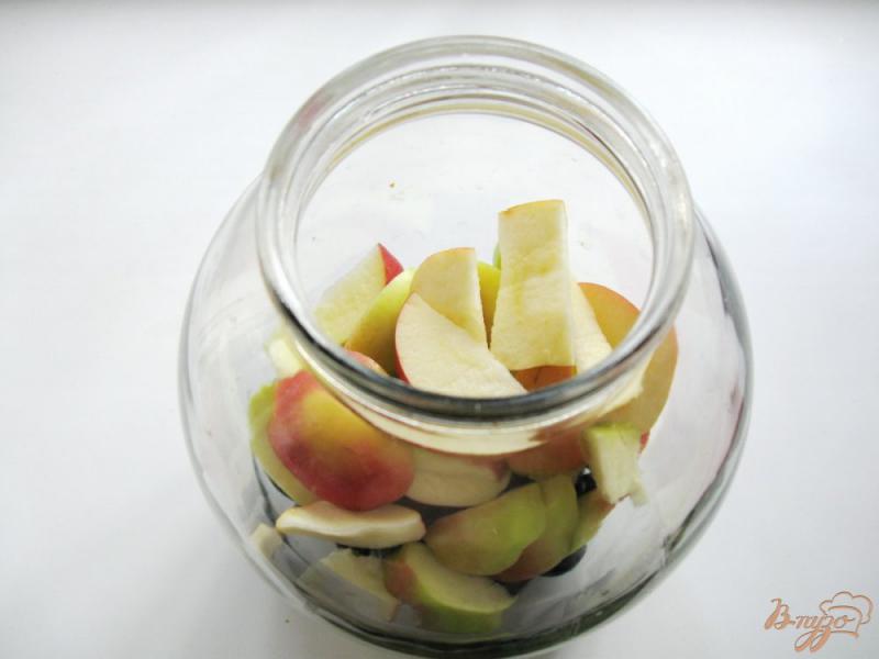 Фото приготовление рецепта: Компот из терновки и яблок  на зиму шаг №4