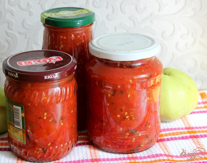 Фото приготовление рецепта: Ленивая заготовка из томатов шаг №5