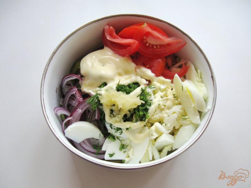 Фото приготовление рецепта: Салат из жареных кабачков шаг №7