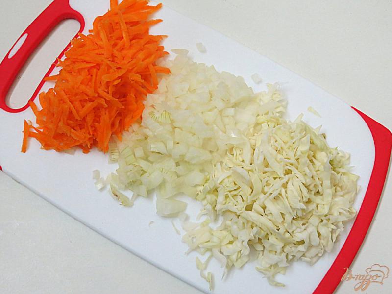 Фото приготовление рецепта: Рис с капустой и фаршем шаг №2