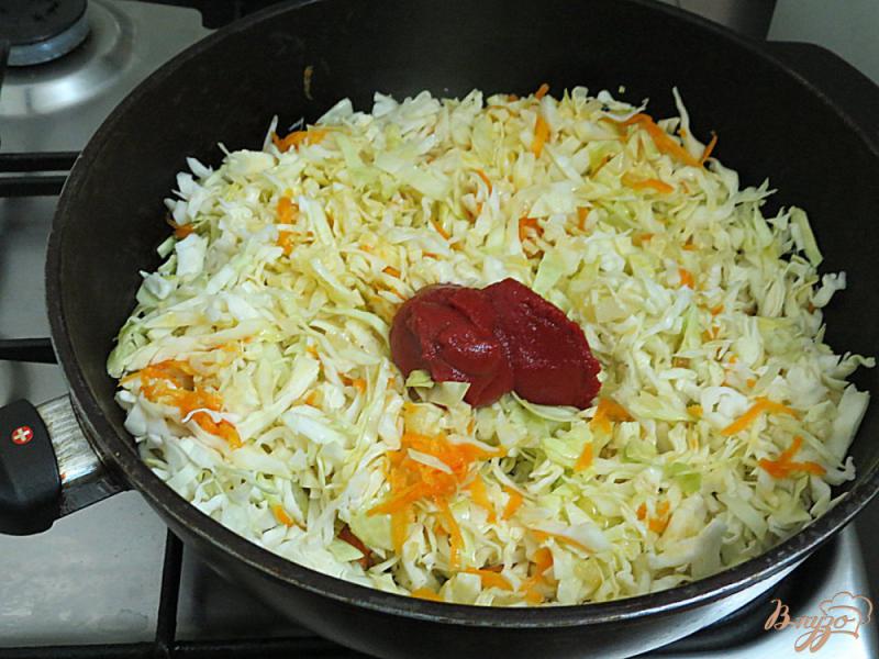 Фото приготовление рецепта: Рис с капустой и фаршем шаг №5