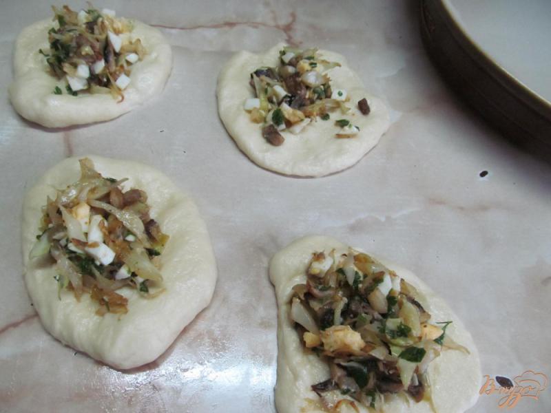 Фото приготовление рецепта: Пирожки с капустой и грибами шаг №9