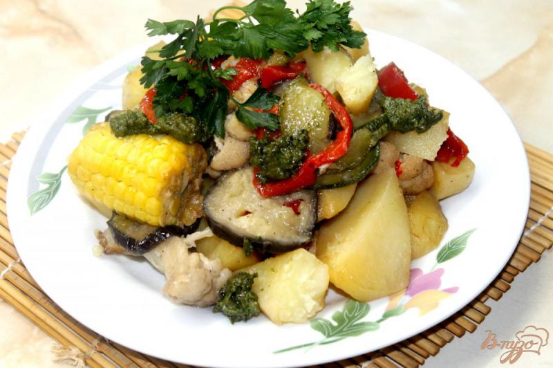 Фото приготовление рецепта: Запеченные летные овощи в рукаве шаг №6