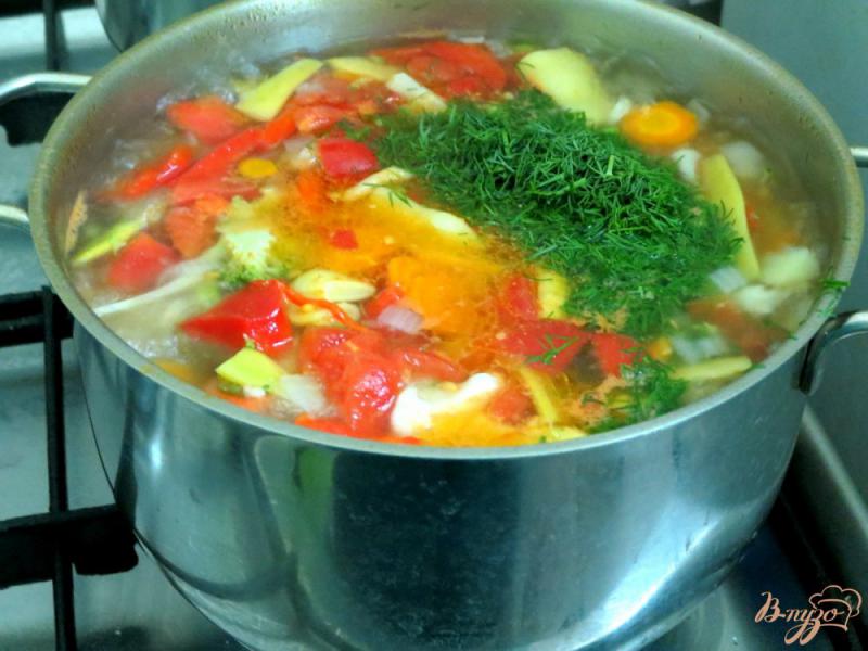 Фото приготовление рецепта: Суп овощной постный шаг №8