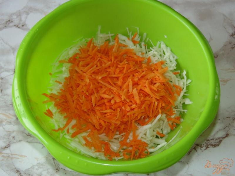 Фото приготовление рецепта: Капустный салат с морковью и кинзой шаг №2