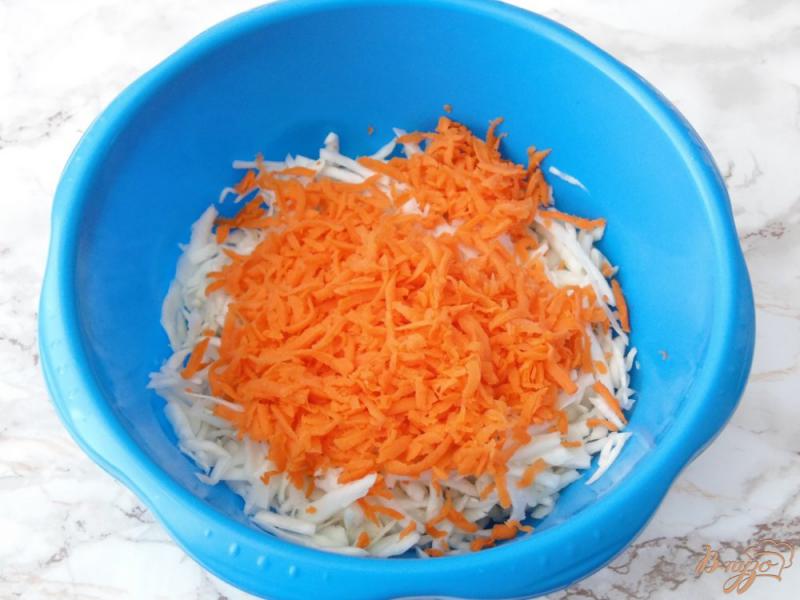 Фото приготовление рецепта: Салат из капусты с морковью и мясом курицы шаг №3