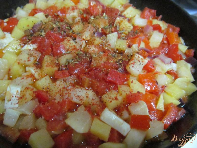 Фото приготовление рецепта: Овощное рагу с патиссоном шаг №3