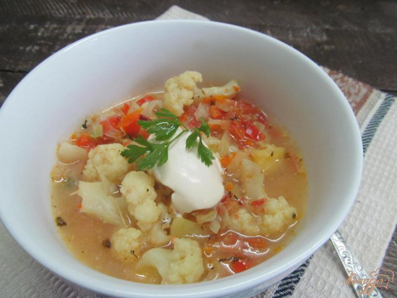 Фото приготовление рецепта: Овощной суп с цветной капустой шаг №8