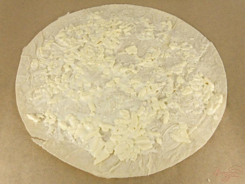 Фото приготовление рецепта: Пицца из лаваша с сыровяленой колбасой шаг №2