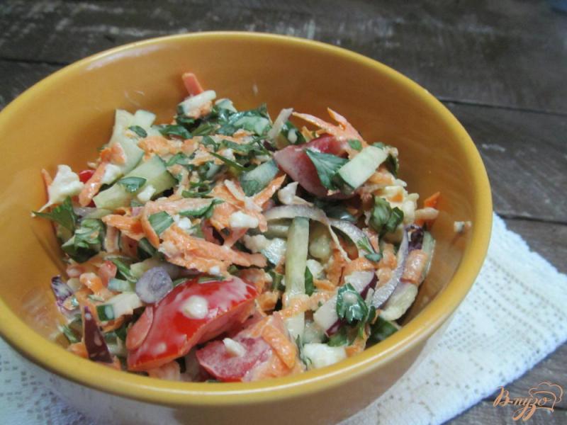 Фото приготовление рецепта: Овощной салат с цветной капустой шаг №4