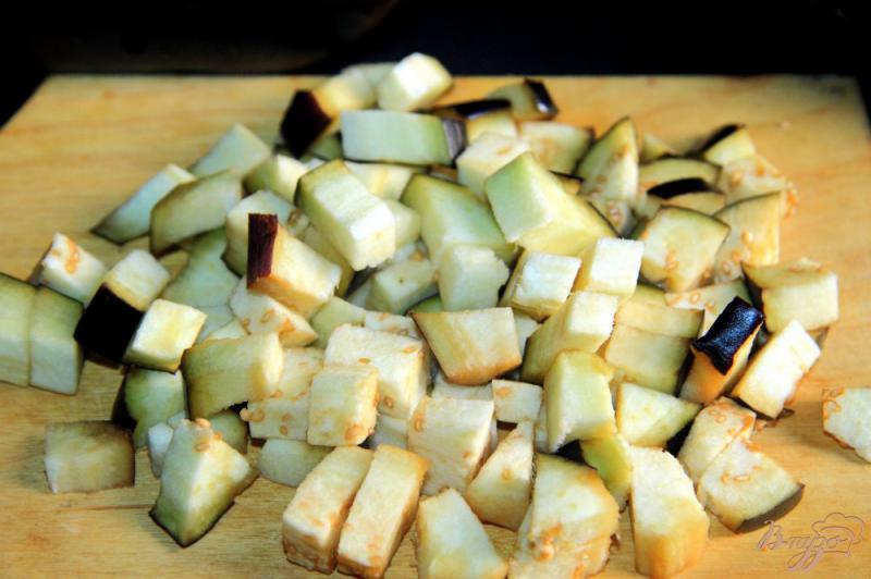 Фото приготовление рецепта: Салат из баклажанов с помидорами шаг №2