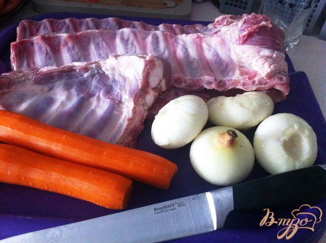 Фото приготовление рецепта: Свиные тушеные  ребрышки шаг №1