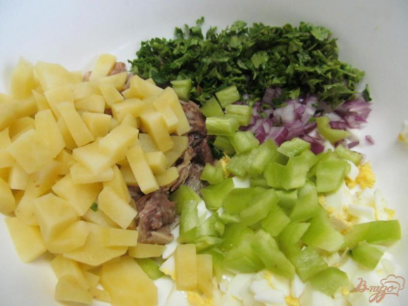 Фото приготовление рецепта: Салат из языка с овощами шаг №3
