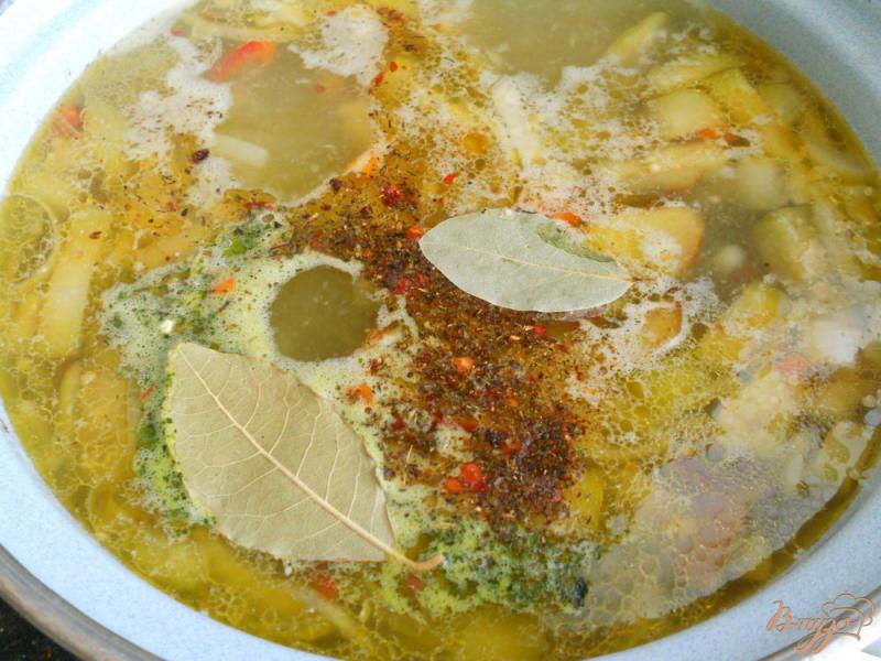 Фото приготовление рецепта: Суп со свининой и баклажанами шаг №6