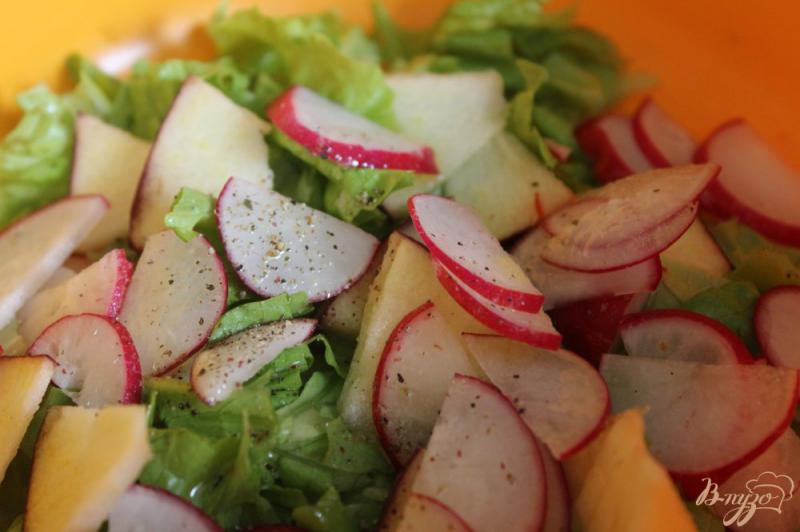 Фото приготовление рецепта: Салат со свеклой, редисом и яблоком шаг №4