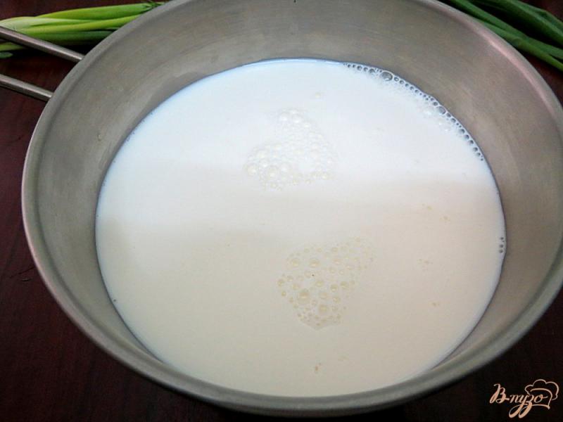 Фото приготовление рецепта: Молочный солёный коктейль с зеленью шаг №2
