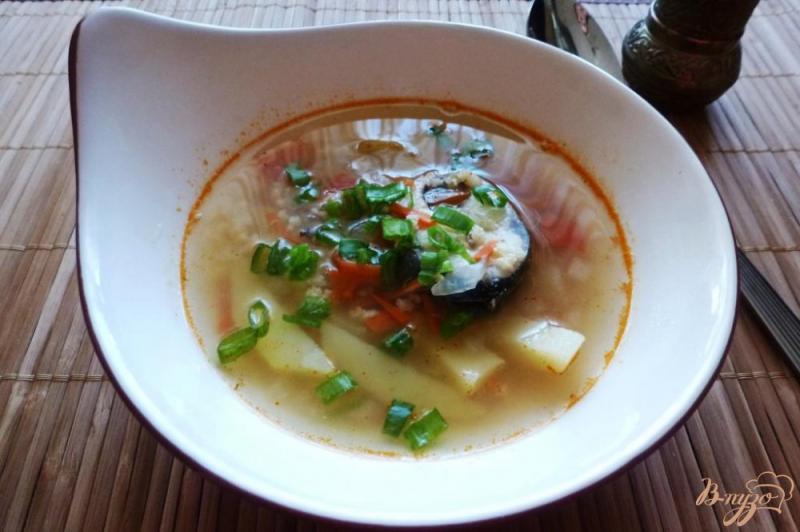 Фото приготовление рецепта: Суп со скумбрией и пшеном шаг №6
