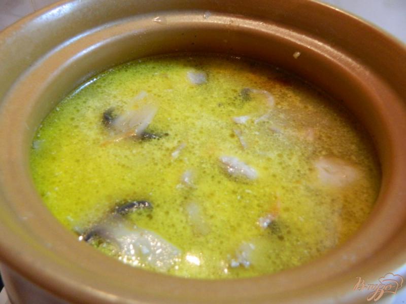 Фото приготовление рецепта: Грибной суп со сливками шаг №7