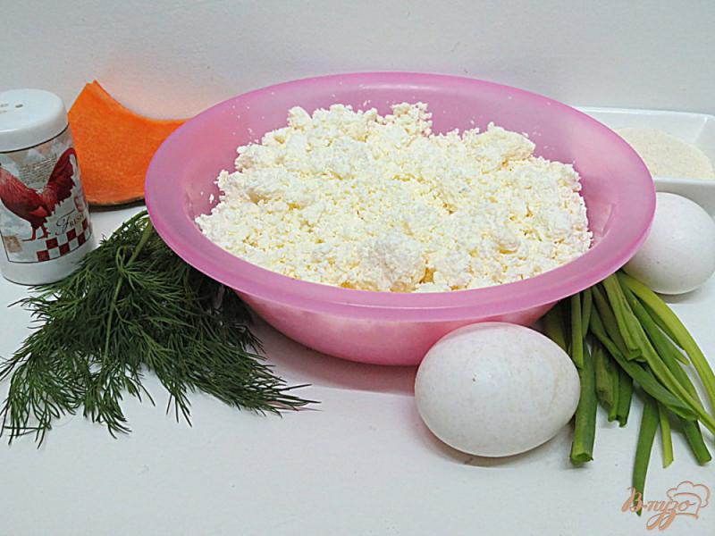 Фото приготовление рецепта: Сырники с зеленью и тыквой шаг №1