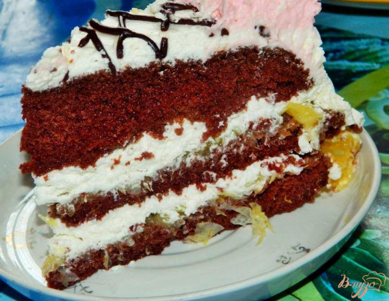 Фото приготовление рецепта: Шоколадно-апельсиновый торт шаг №9