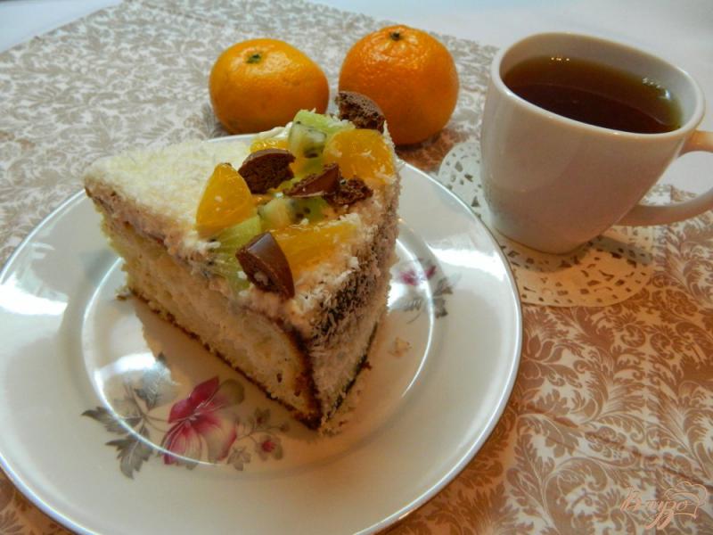 Фото приготовление рецепта: Бисквитный торт Нежность шаг №10
