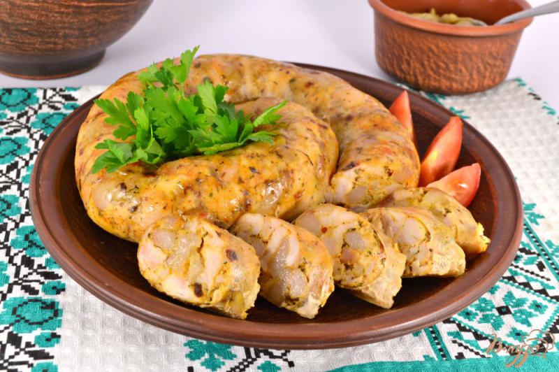 Фото приготовление рецепта: Колбаса домашняя из курицы с прованскими травами и паприкой шаг №6