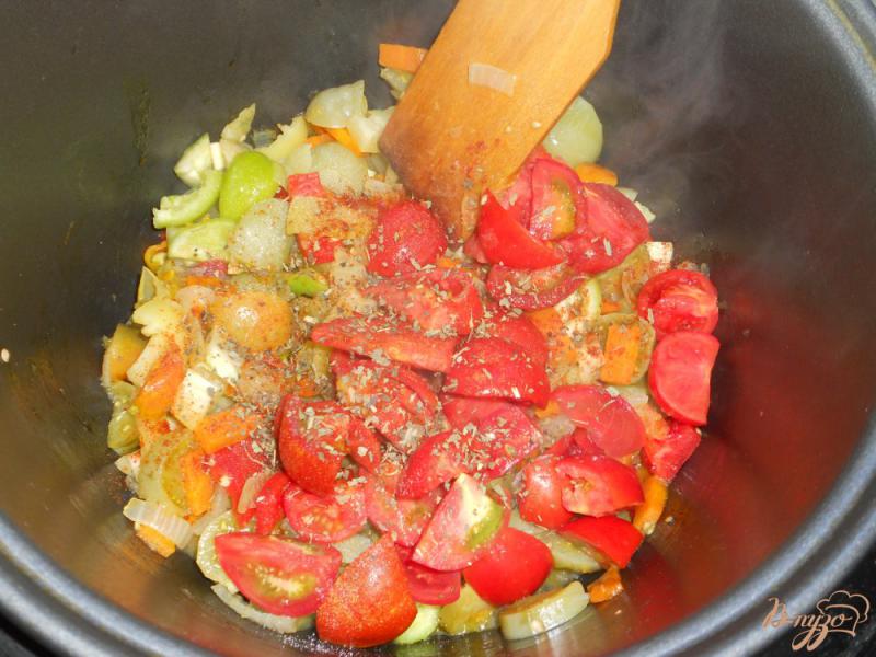 Фото приготовление рецепта: Овощная икра с зелеными помидорами в мультиварке шаг №6