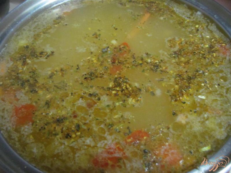 Фото приготовление рецепта: Суп с рисом огурцами и тыквенным пюре шаг №6