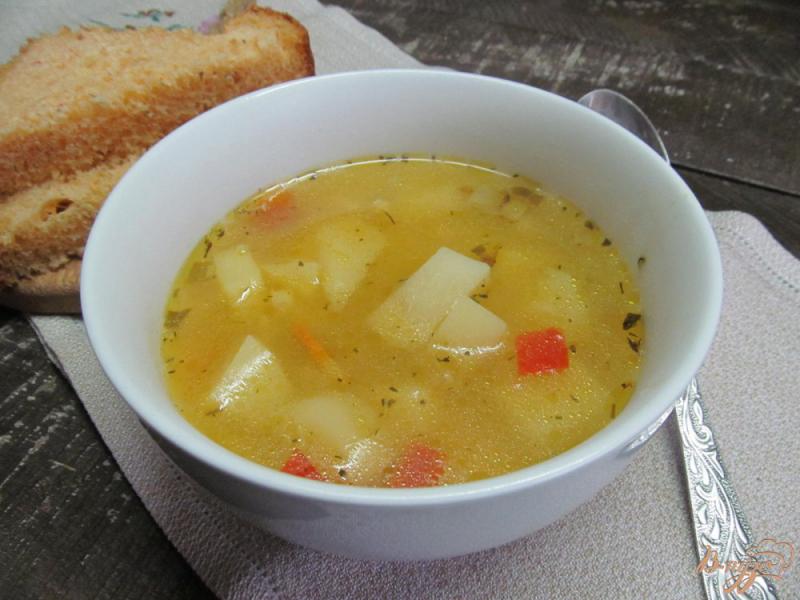 Фото приготовление рецепта: Суп с рисом огурцами и тыквенным пюре шаг №7