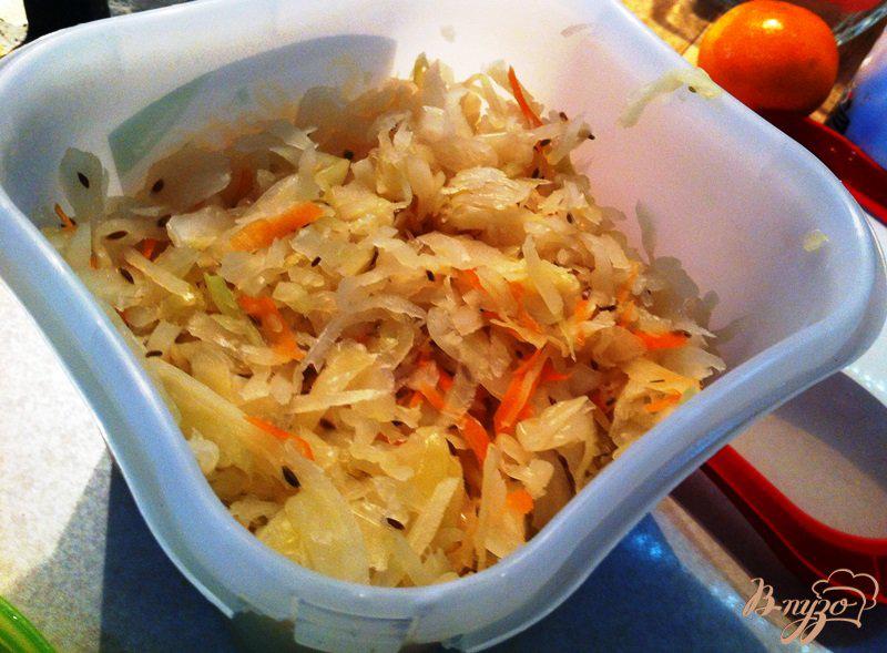 Фото приготовление рецепта: Простой салат из квашеной капусту шаг №1
