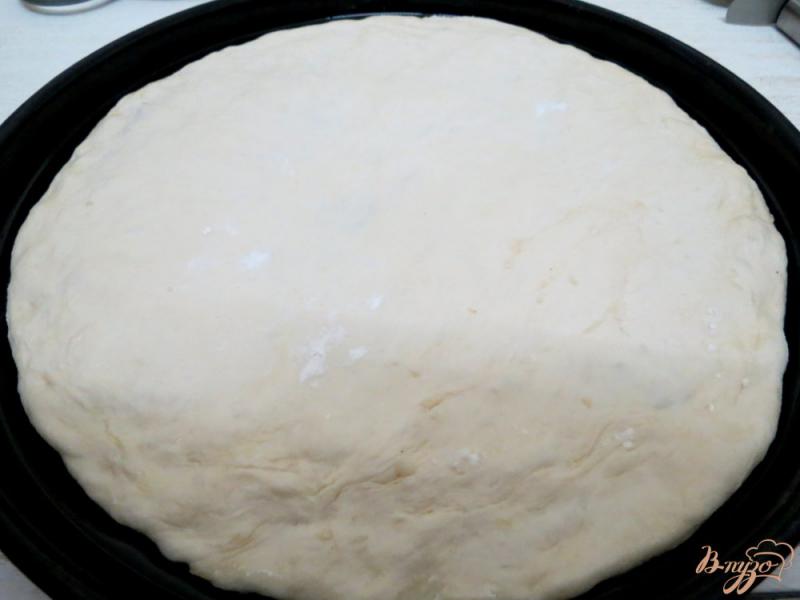 Фото приготовление рецепта: Пицца- пирог с ветчиной и колбасой шаг №4