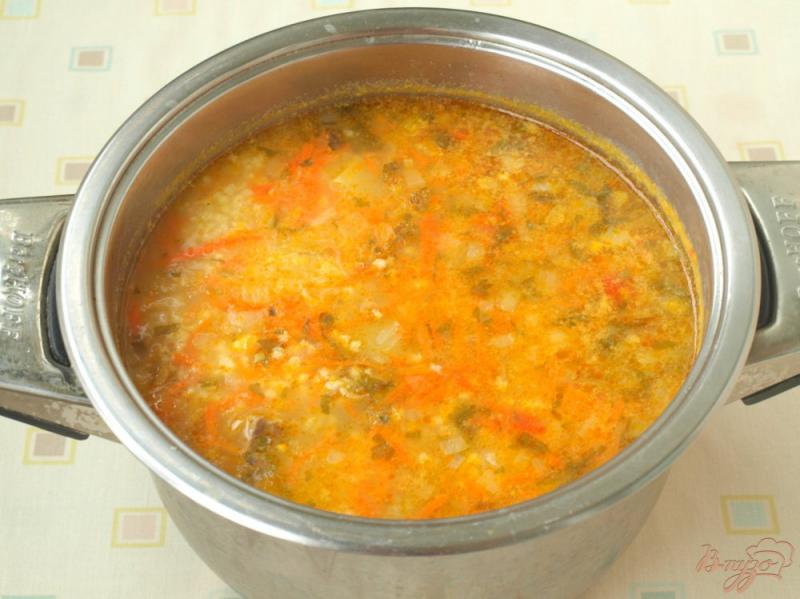 Фото приготовление рецепта: Мясной суп с пшеном и кукурузой шаг №4