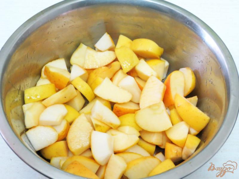 Фото приготовление рецепта: Гарнир из жареных яблок и лука шаг №2