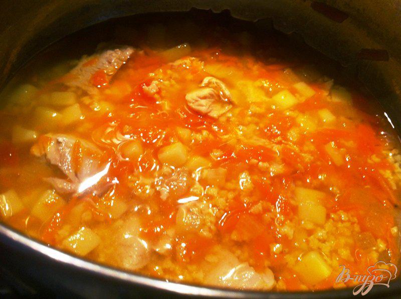 Фото приготовление рецепта: Суп-пюре из индейки с овощами шаг №4