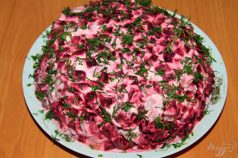 Фото приготовление рецепта: Постный салат « Грузди под шубой » шаг №10