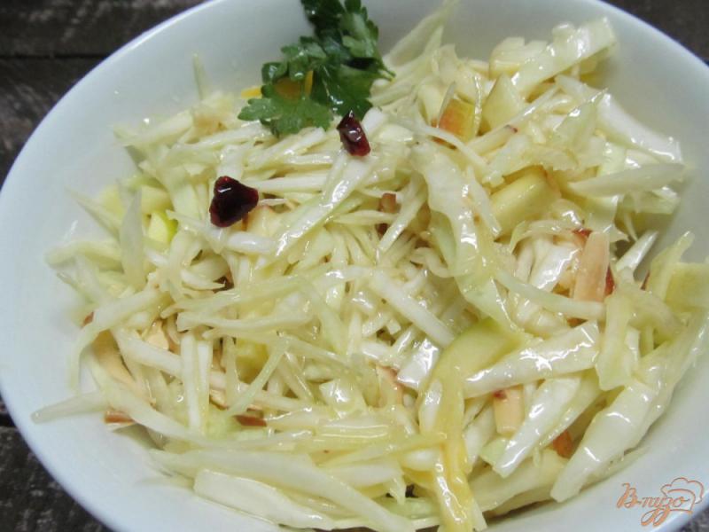 Фото приготовление рецепта: Капустный салат с копченым сыром и яблоком шаг №5