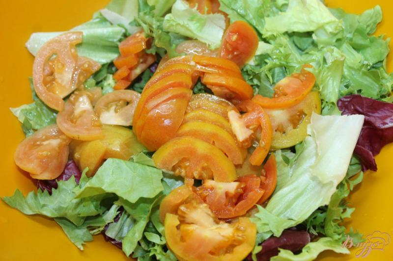 Фото приготовление рецепта: Овощной салат с жаренным беконом и горчичным соусом шаг №2