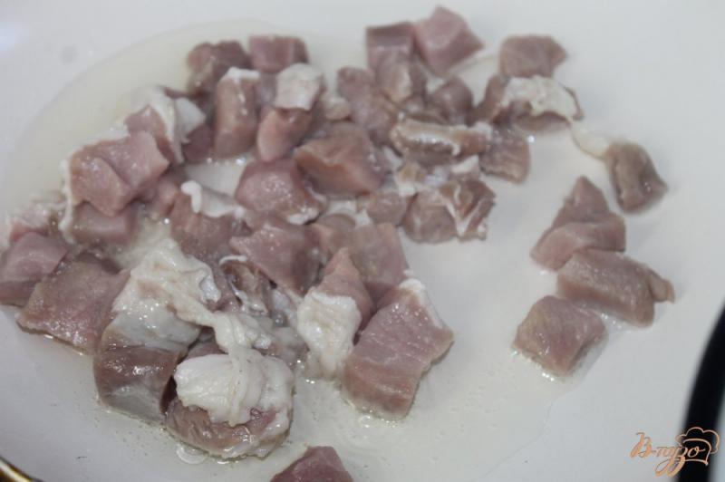Фото приготовление рецепта: Жареная свинина с баклажаном шаг №2