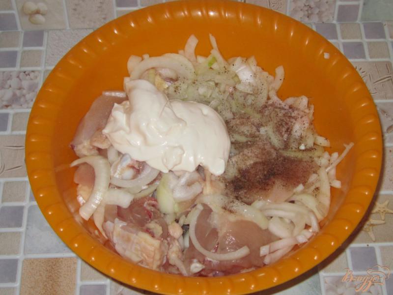 Фото приготовление рецепта: Куриный шашлык в маринаде из майонеза и минералки шаг №3